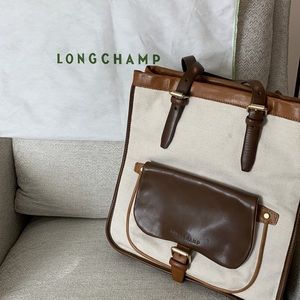 Longchamp canvas/leather bag